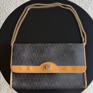 Christian Dior Honeycomb Brown and Tan Shoulder or Crossbody Bag